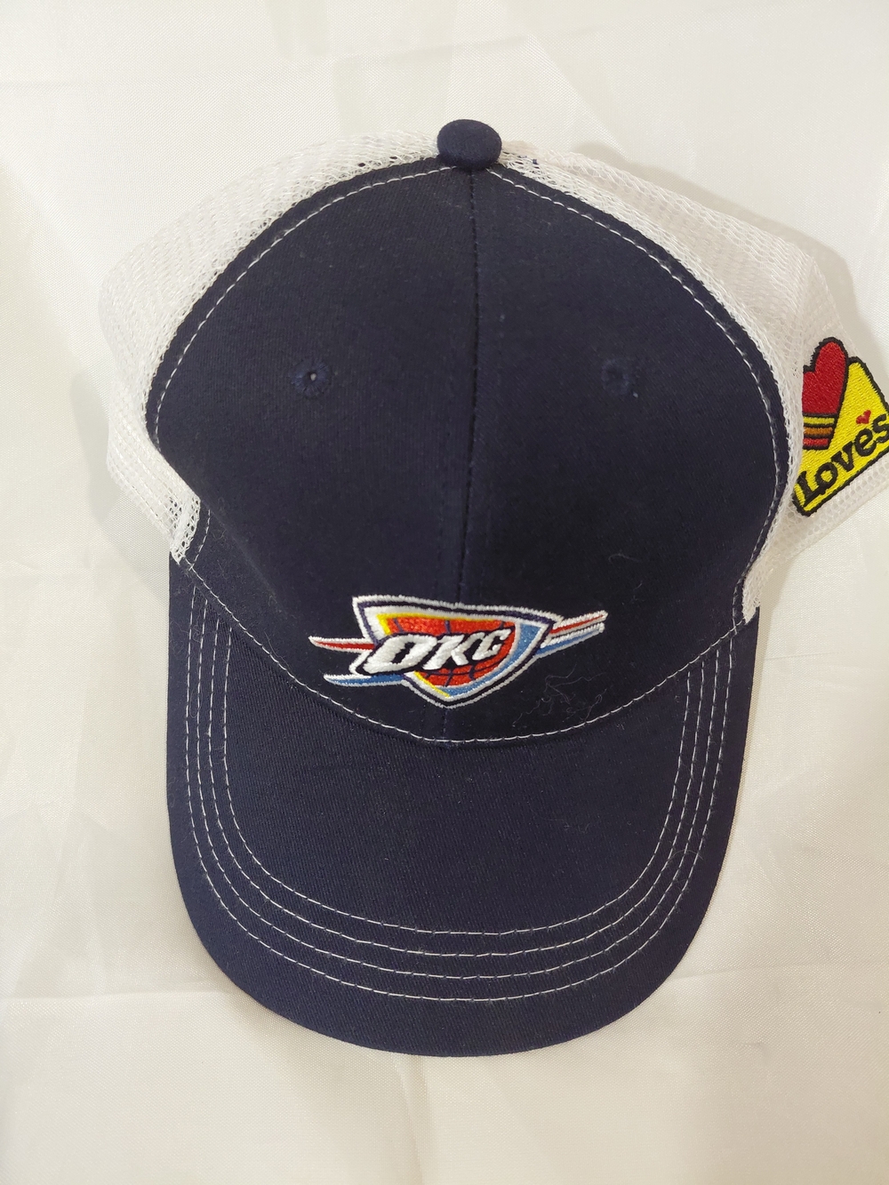 OKC Navy and White Trucker Cap with Embroidered Logo